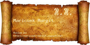 Maricsek Margit névjegykártya